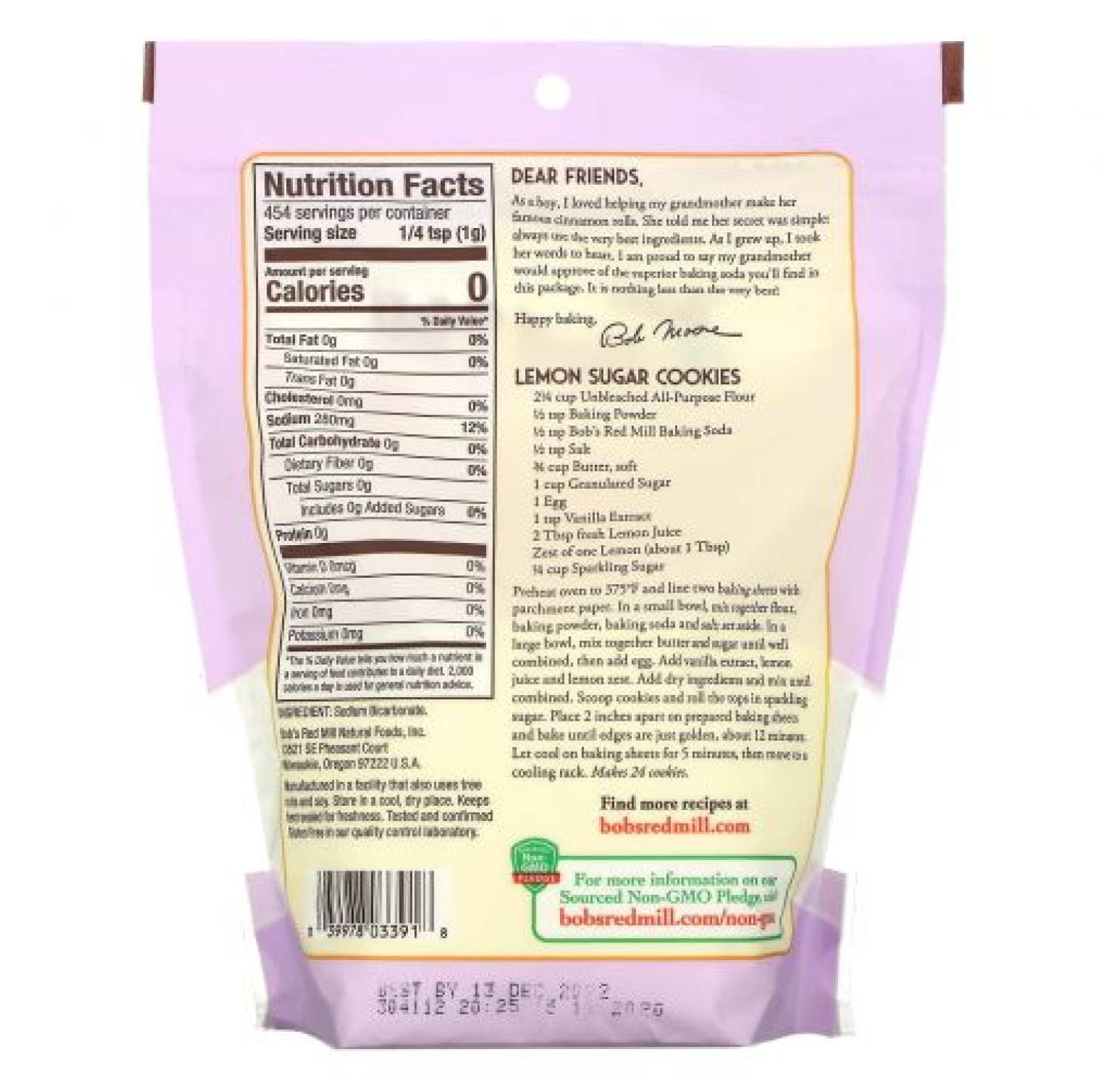 Bob's Red Mill, Сода для выпечки, 454 г