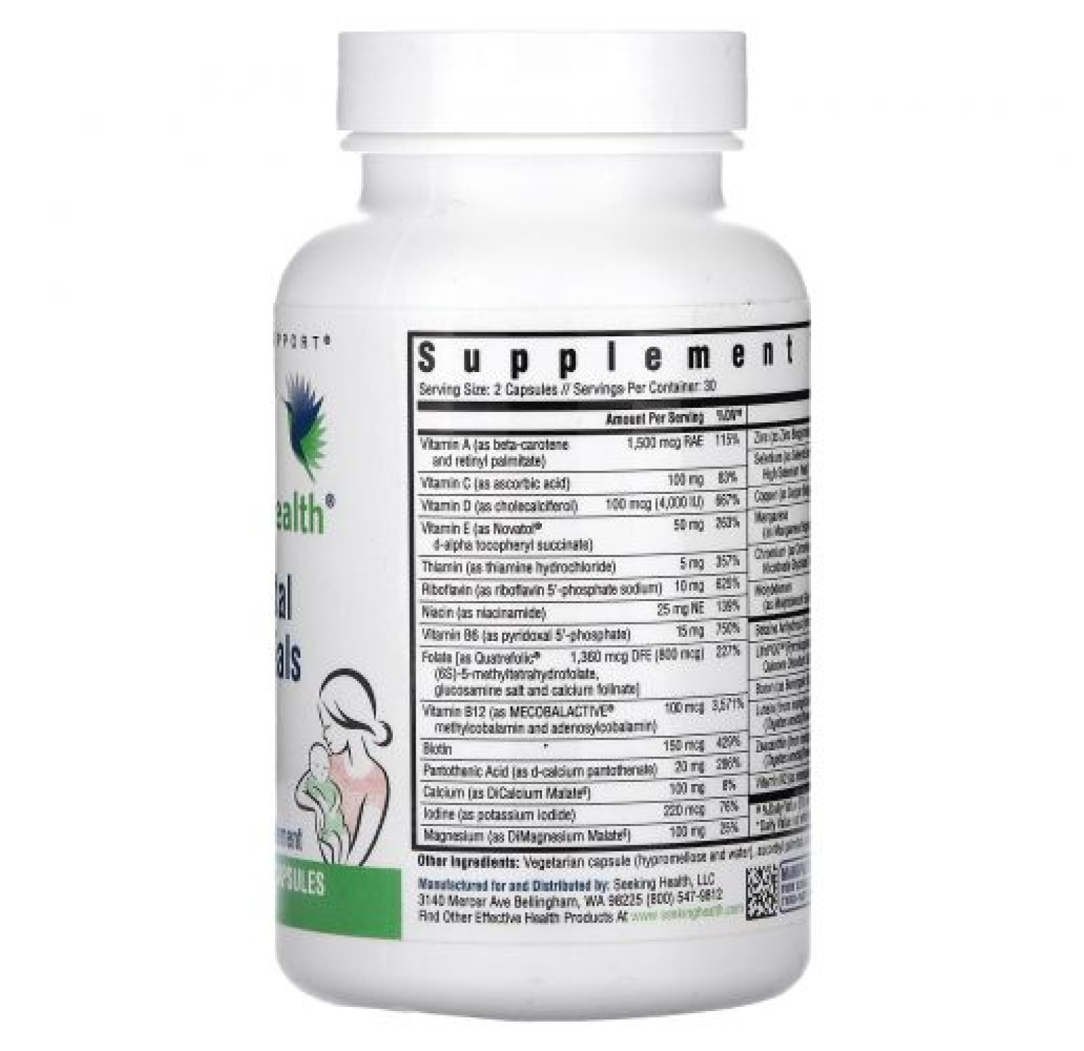 Seeking Health, Prenatal Essentials, 60 вегетарианских капсул