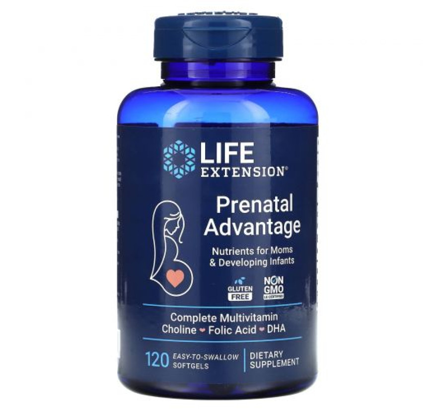 Life Extension, Prenatal Advantage, 120 легко проглатываемых капсул