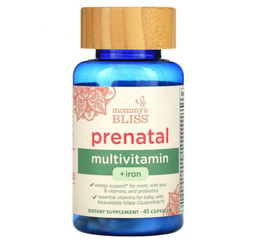 Mommy's Bliss, пренатальные витамины с железом, 45 капсул