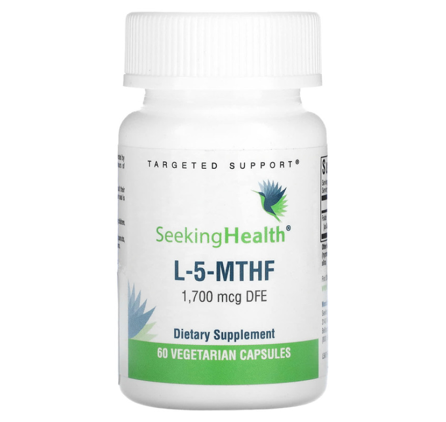 Seeking Health, L-5-MTHF, 1700 мкг DFE, 60 вегетарианских капсул