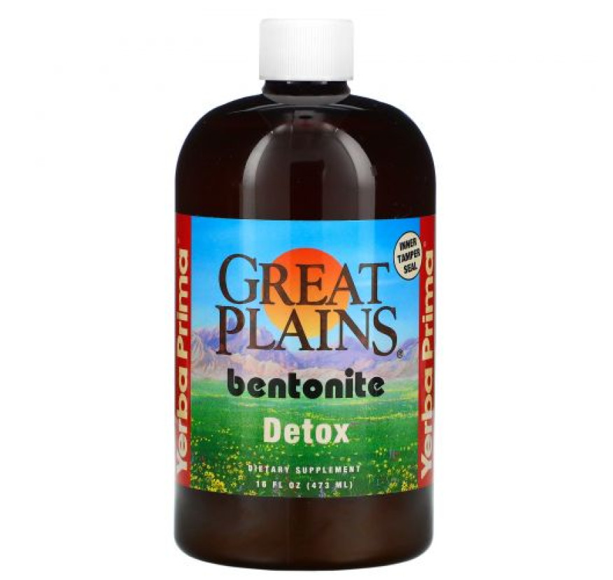 Yerba Prima, Great Plains, бентонит, средство для детоксикации, 473 мл