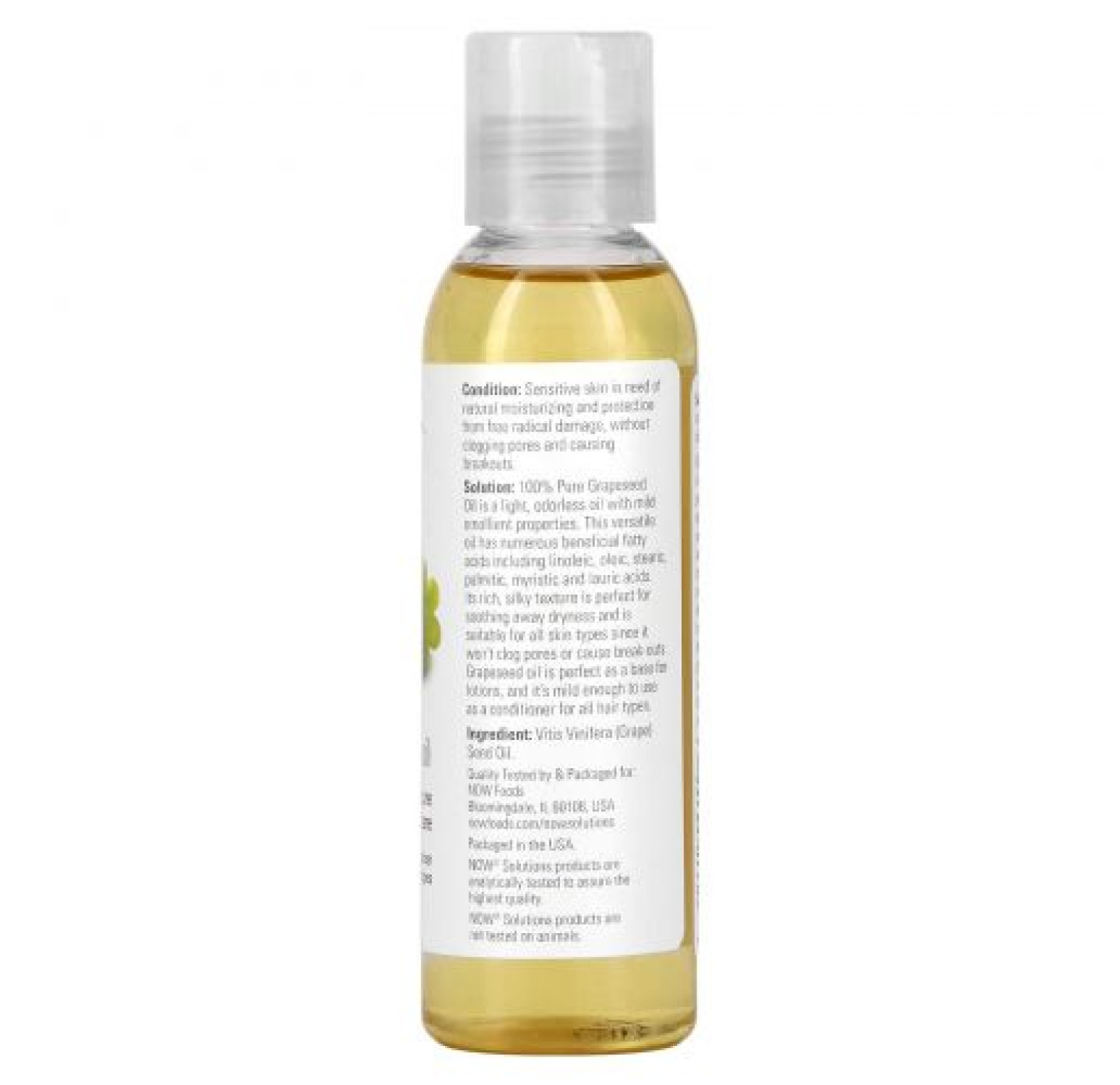 NOW Foods, Масло из виноградных косточек, 118,29 мл