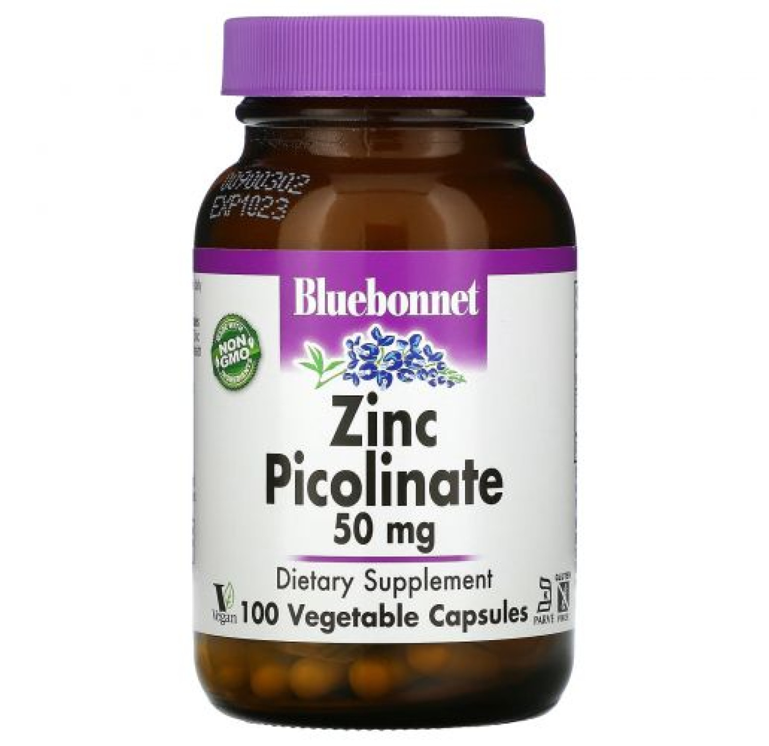 Bluebonnet Nutrition, пиколинат цинка, 50 мг, 100 вегетарианских капсул