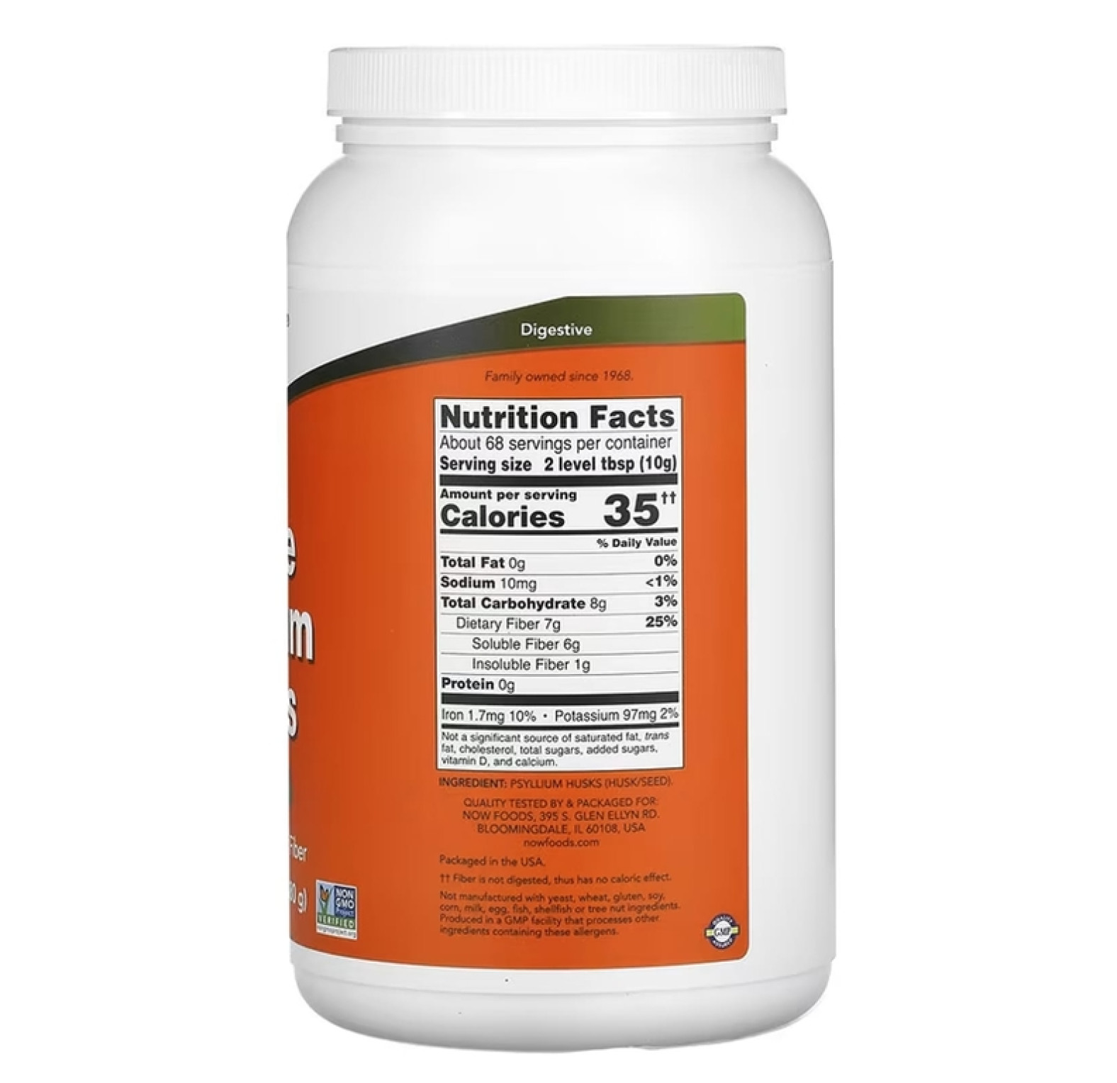 NOW Foods, цельная оболочка семян подорожника, 680 г