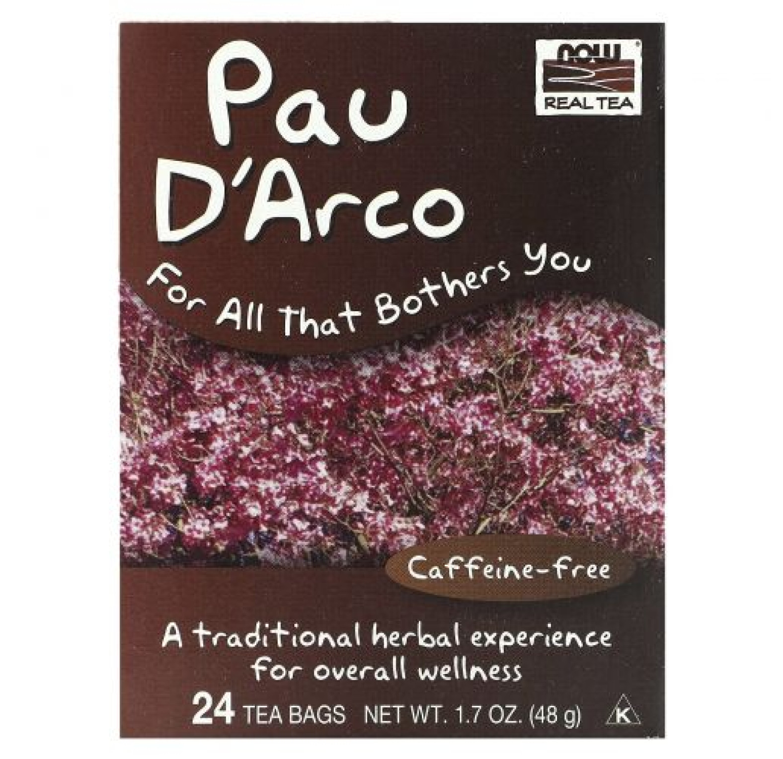 NOW Foods, Настоящий чай из коры муравьиного дерева, без кофеина, 24 чайных пакетика, 48 г