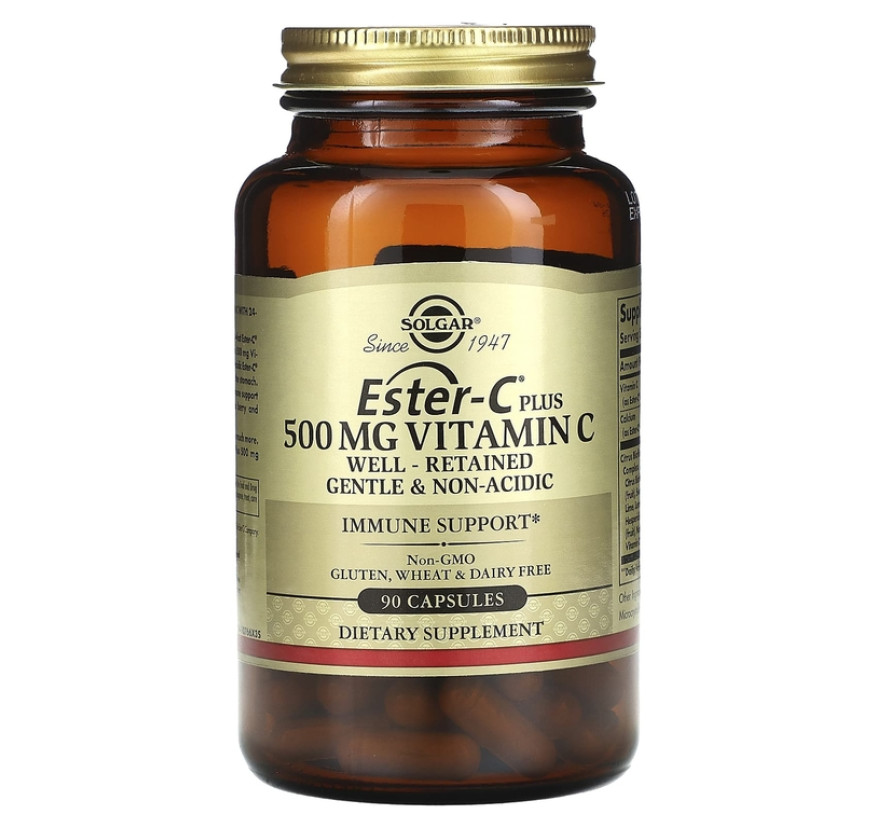Solgar, Ester-C плюс витамин C, 500 мг, 90 капсул