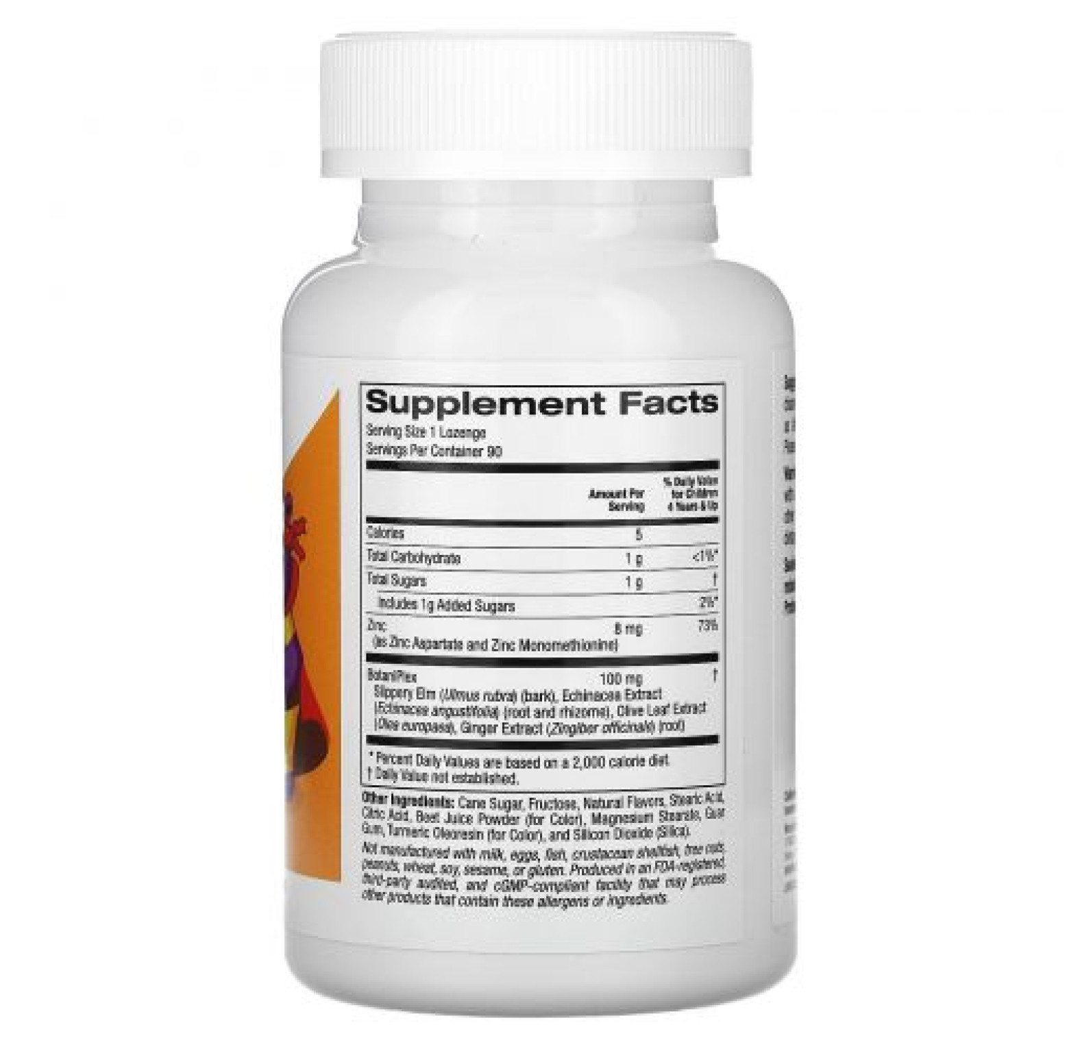 California Gold Nutrition, Цинк Plus для детей, вкус мандарина, 90 пастилок