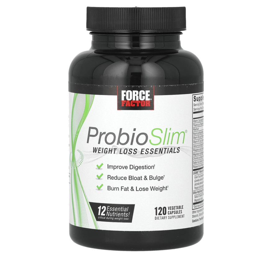 Force Factor, ProbioSlim, средства для снижения веса, 120 вегетарианских капсул