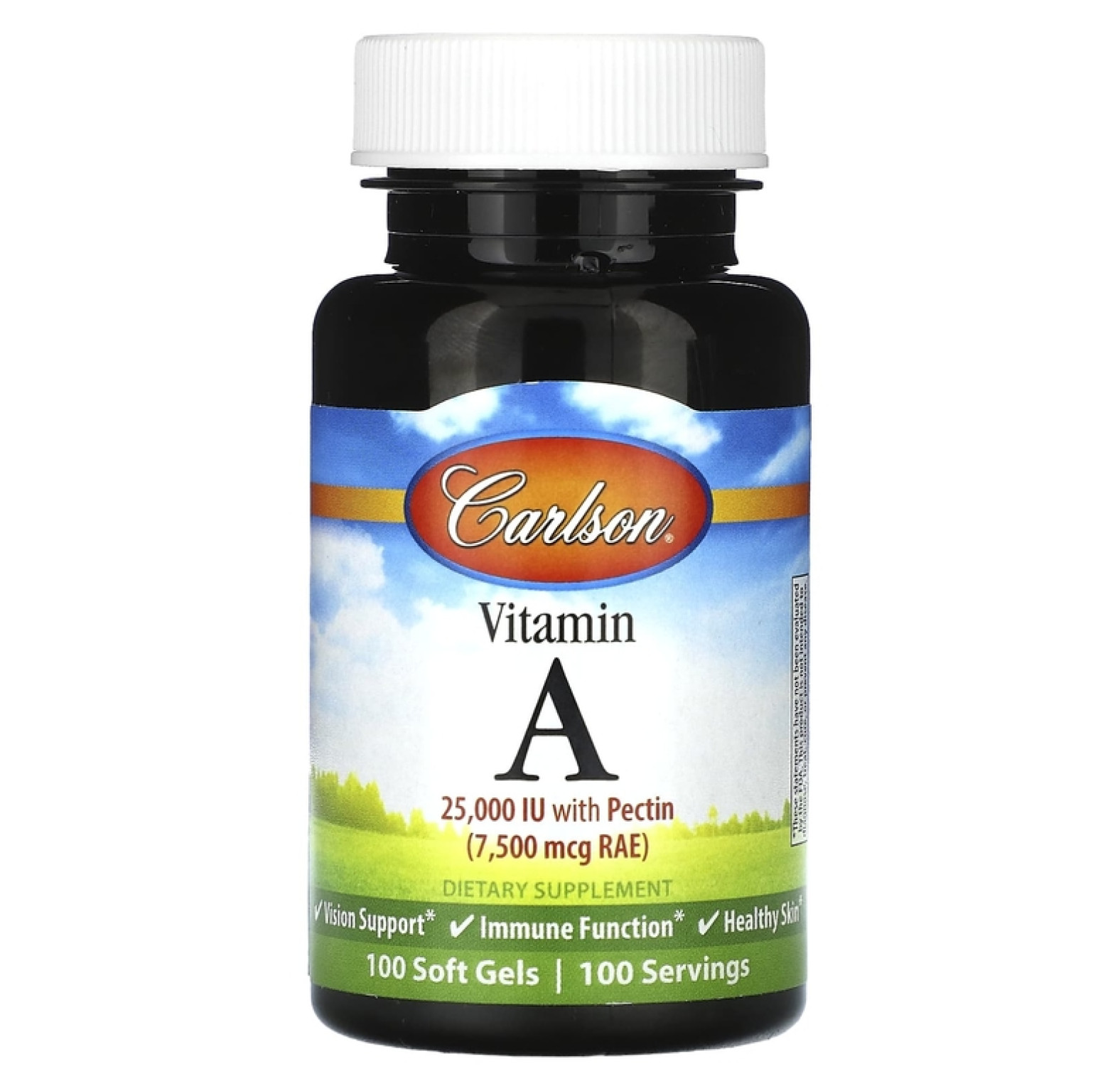 Carlson, Витамин A, 7500 мкг RAE (25000 МЕ), 100 мягких таблеток