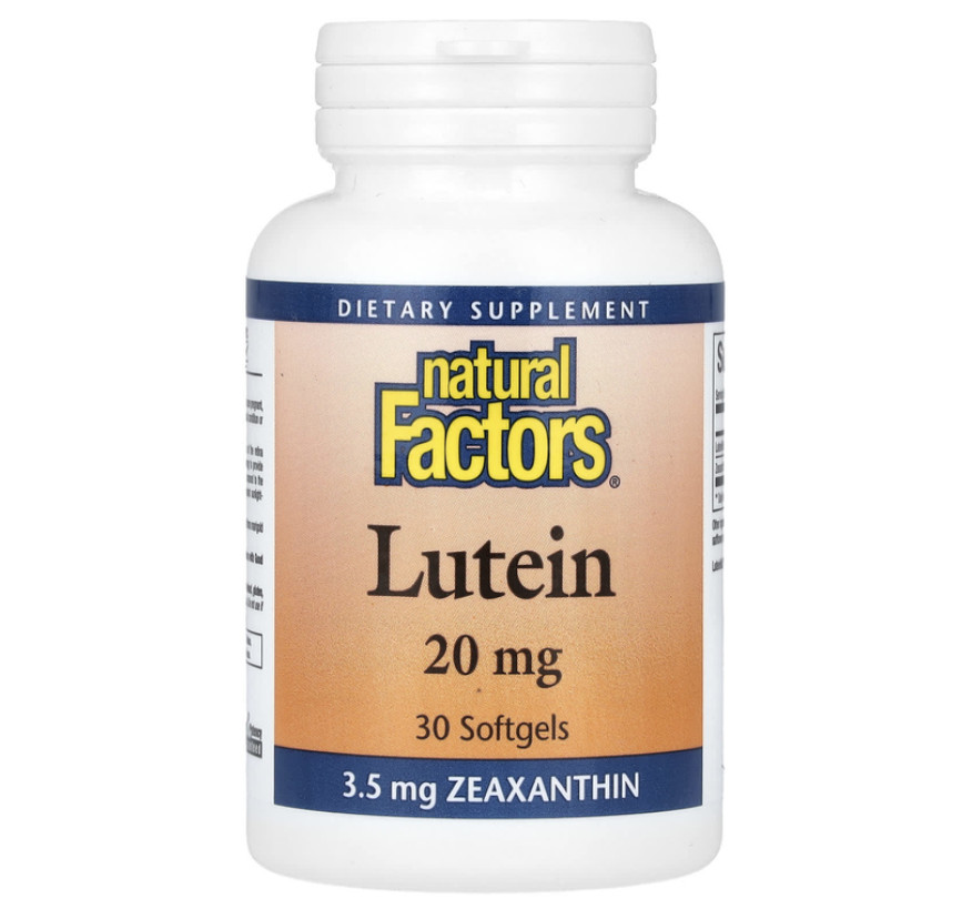 Natural Factors, лютеин, 20 мг, 30 мягких таблеток