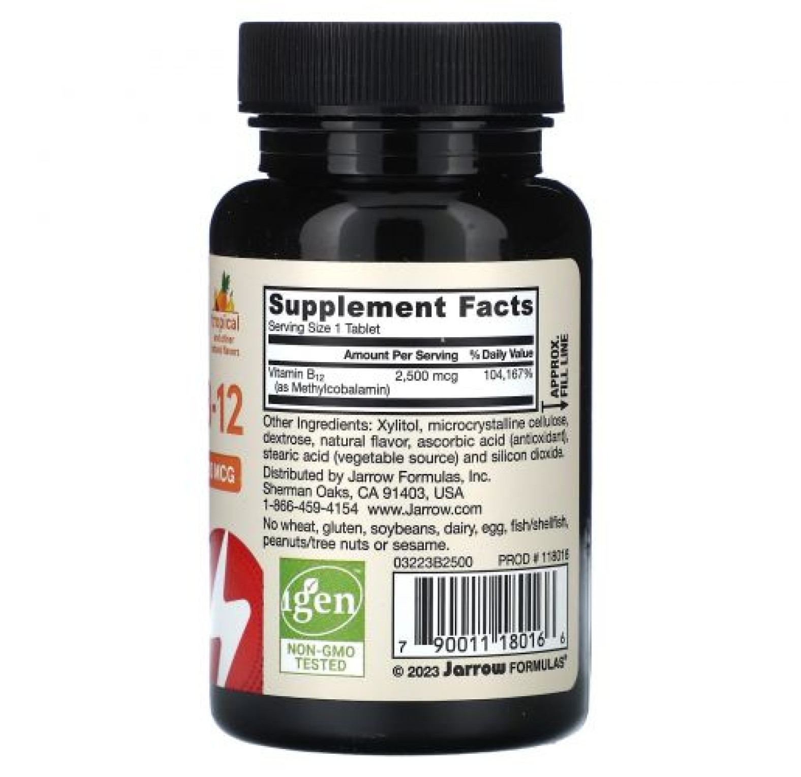 Jarrow Formulas, Метил B-12, тропический, 2500 мкг, 100 жевательных таблеток