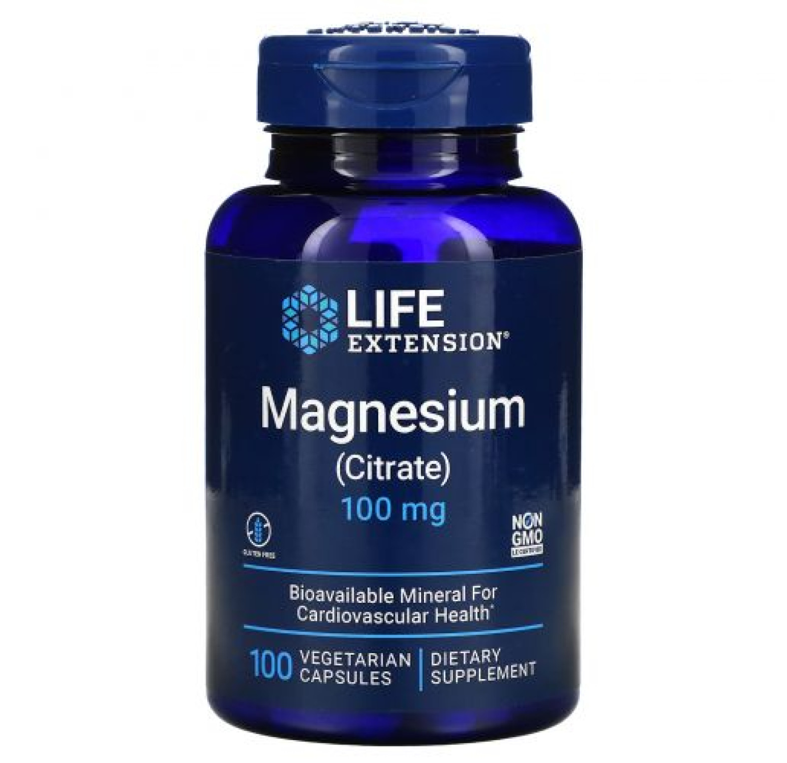 Life Extension, магний (цитрат), 100 мг, 100 вегетарианских капсул