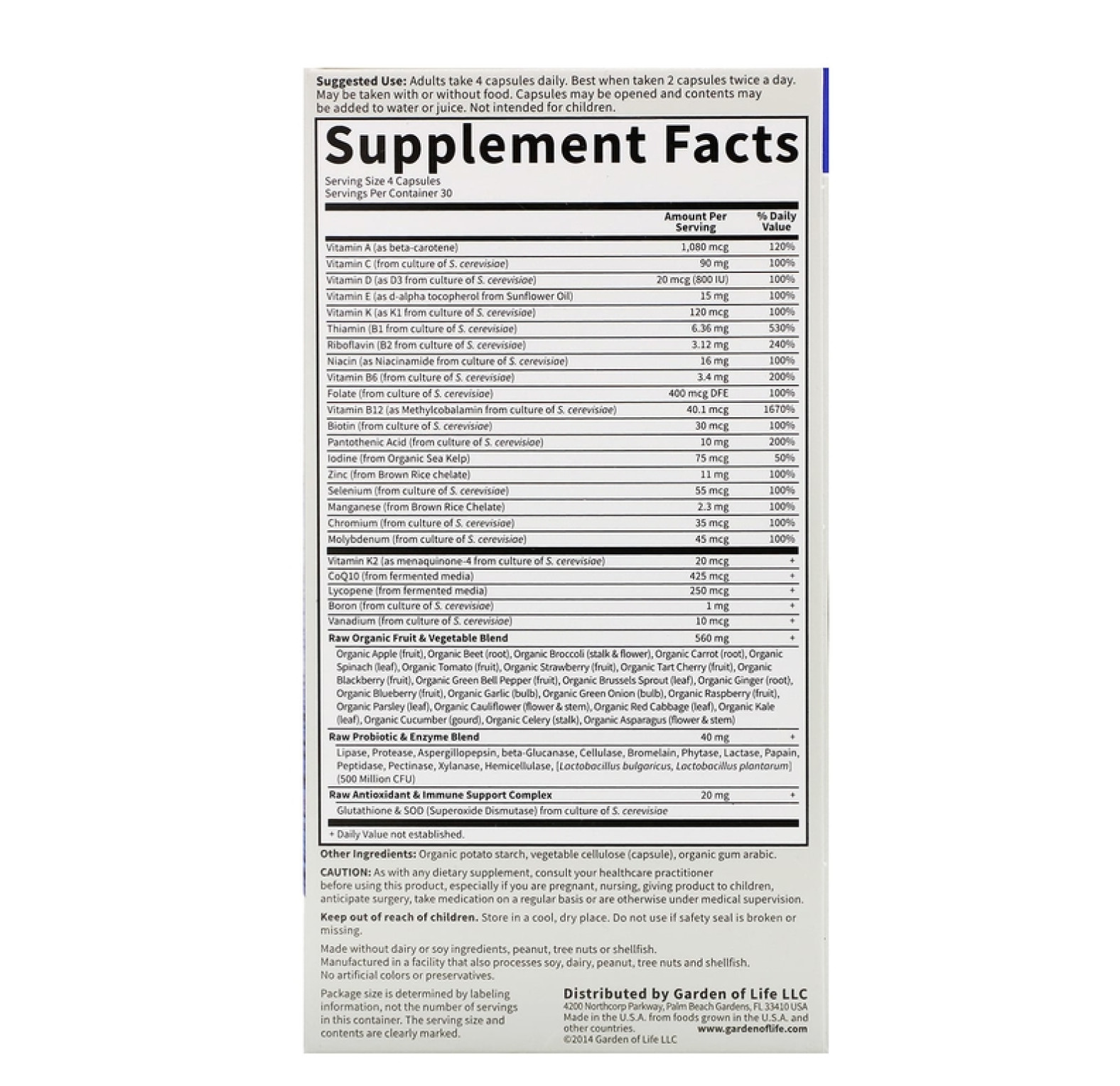 Garden of Life, Vitamin Code, мультивитамины из цельных продуктов для мужчин, 120 вегетарианских капсул