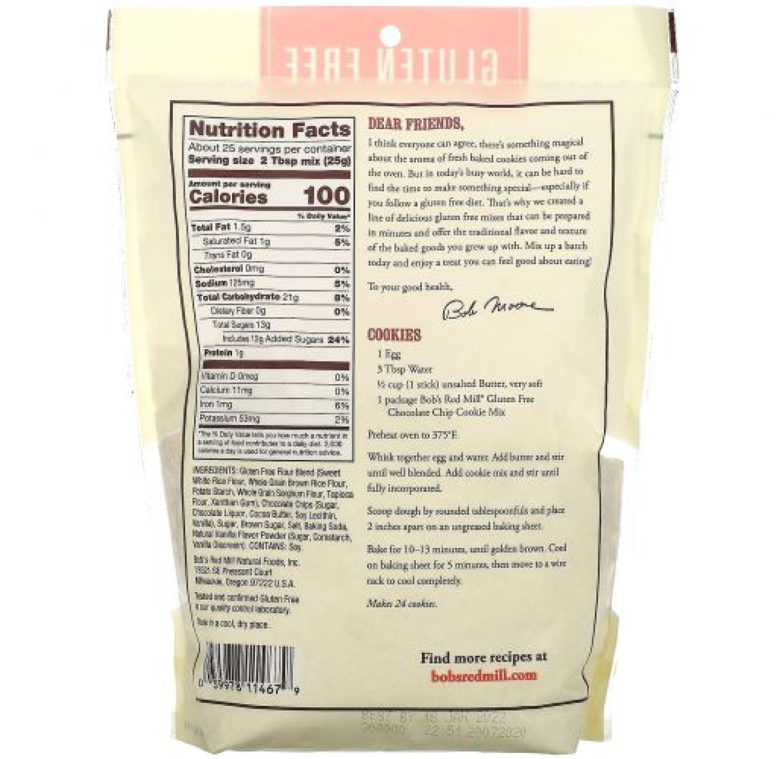Bob's Red Mill, Смесь для шоколадного печенья, 624 г