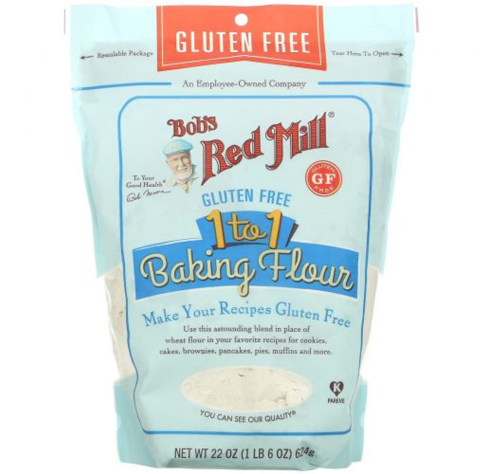 Bob's Red Mill, Мука для выпечки 1:1, 624 г