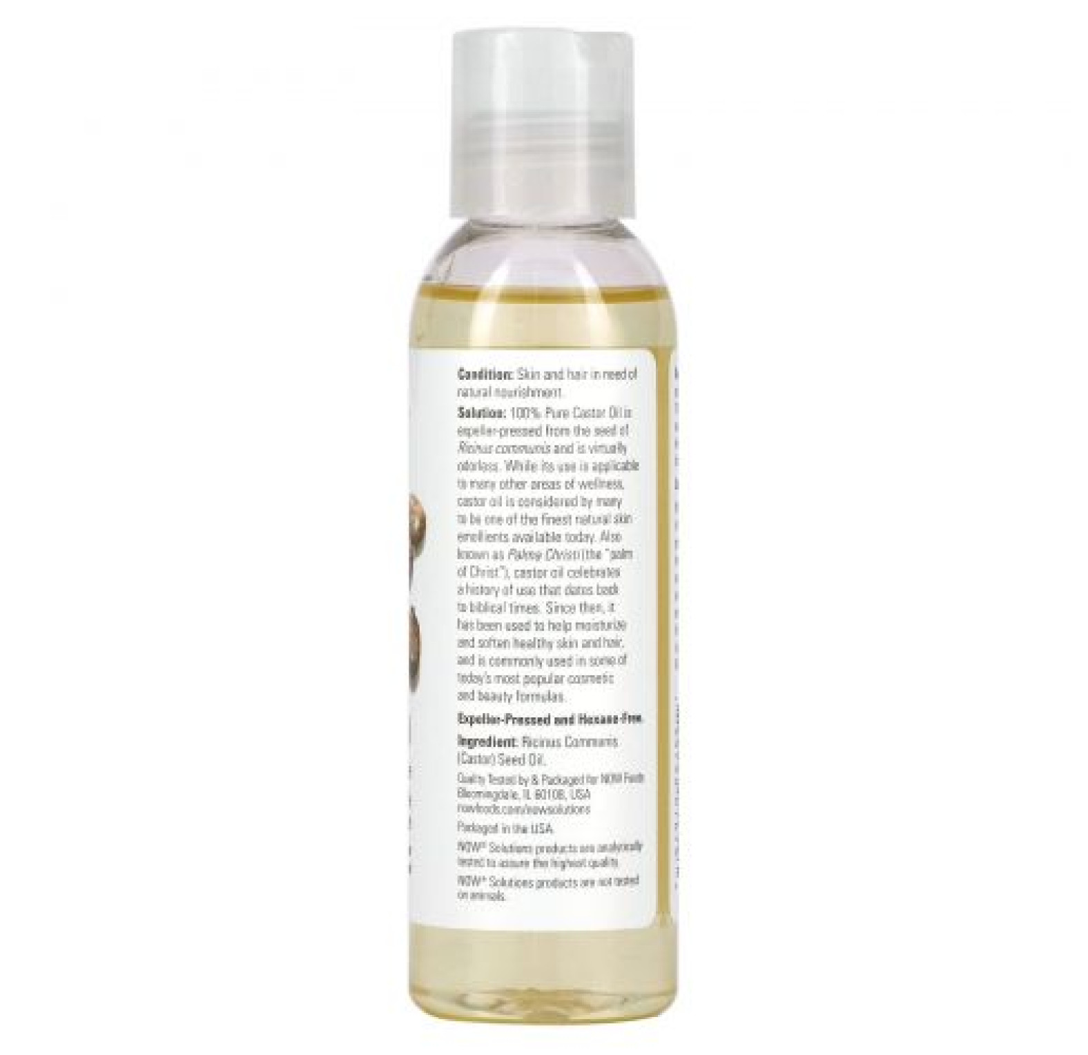 NOW Foods, Solutions, Касторовое Масло, 4 жидких унции (118 мл)