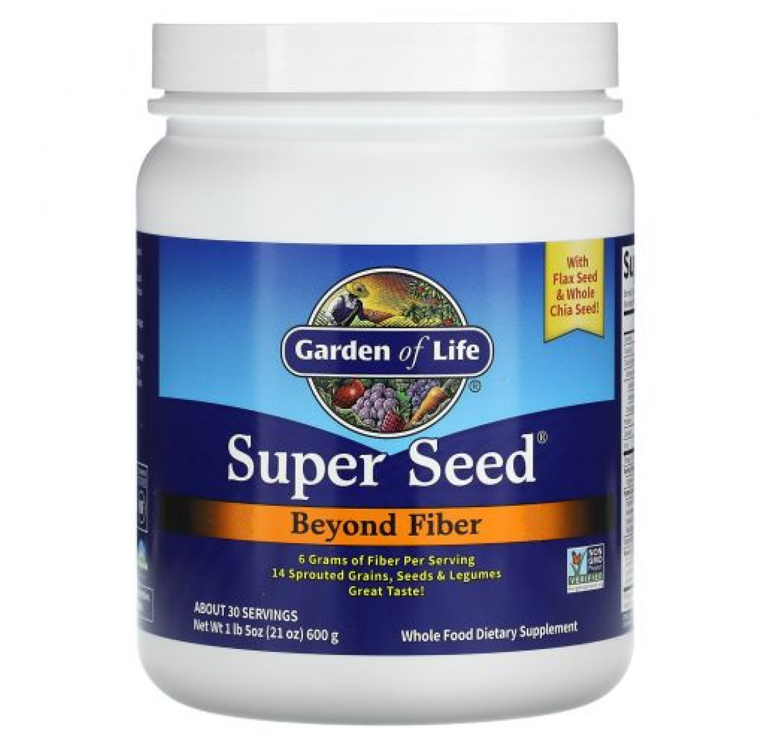 Garden of Life, Super Seed, больше чем клетчатка, 600 г