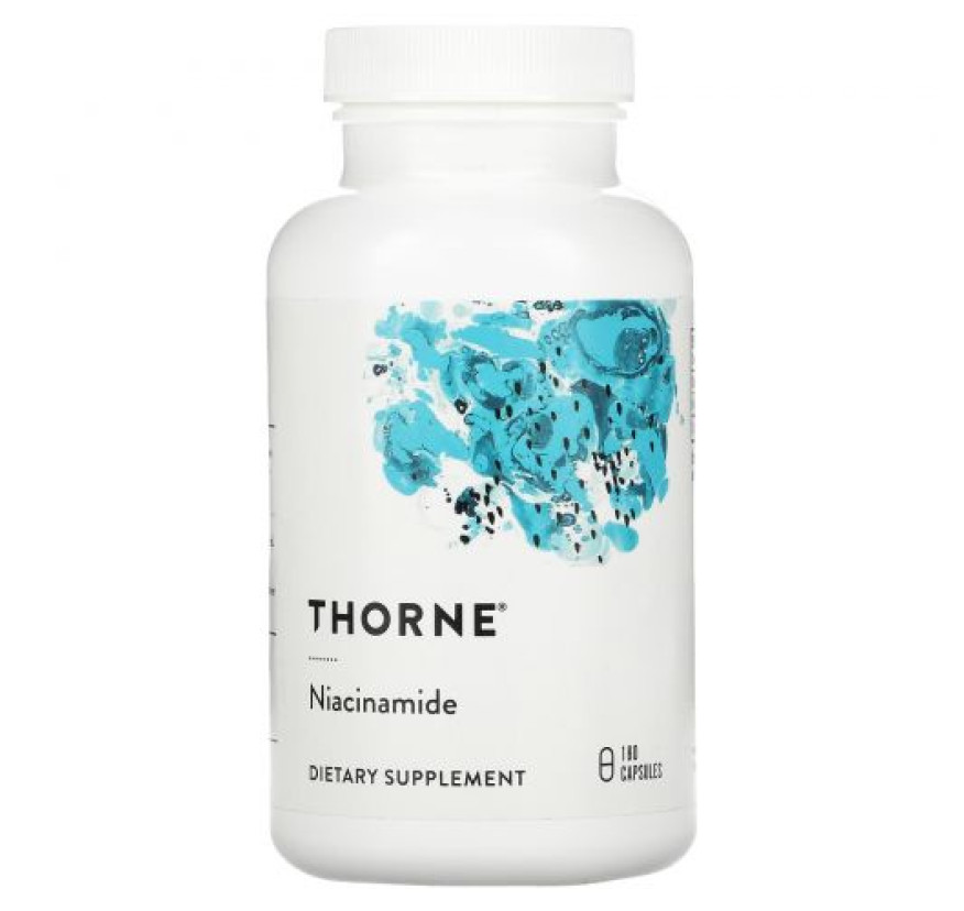 Thorne, Ниацинамид, 180 капсул на растительной основе