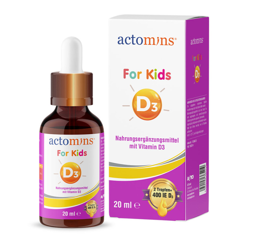 ACTOMINS®, Жидкая пищевая добавка для детей с витамином D3, 20 мл