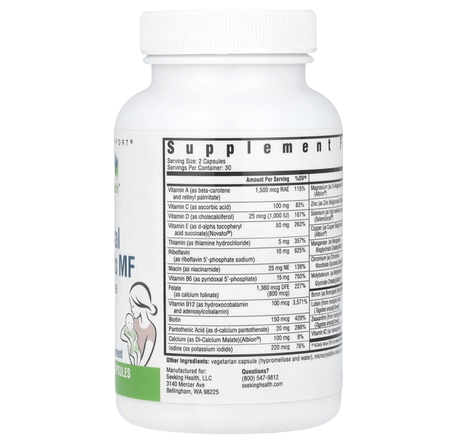 Seeking Health, Prenatal Essentials, без метила, 60 вегетарианских капсул