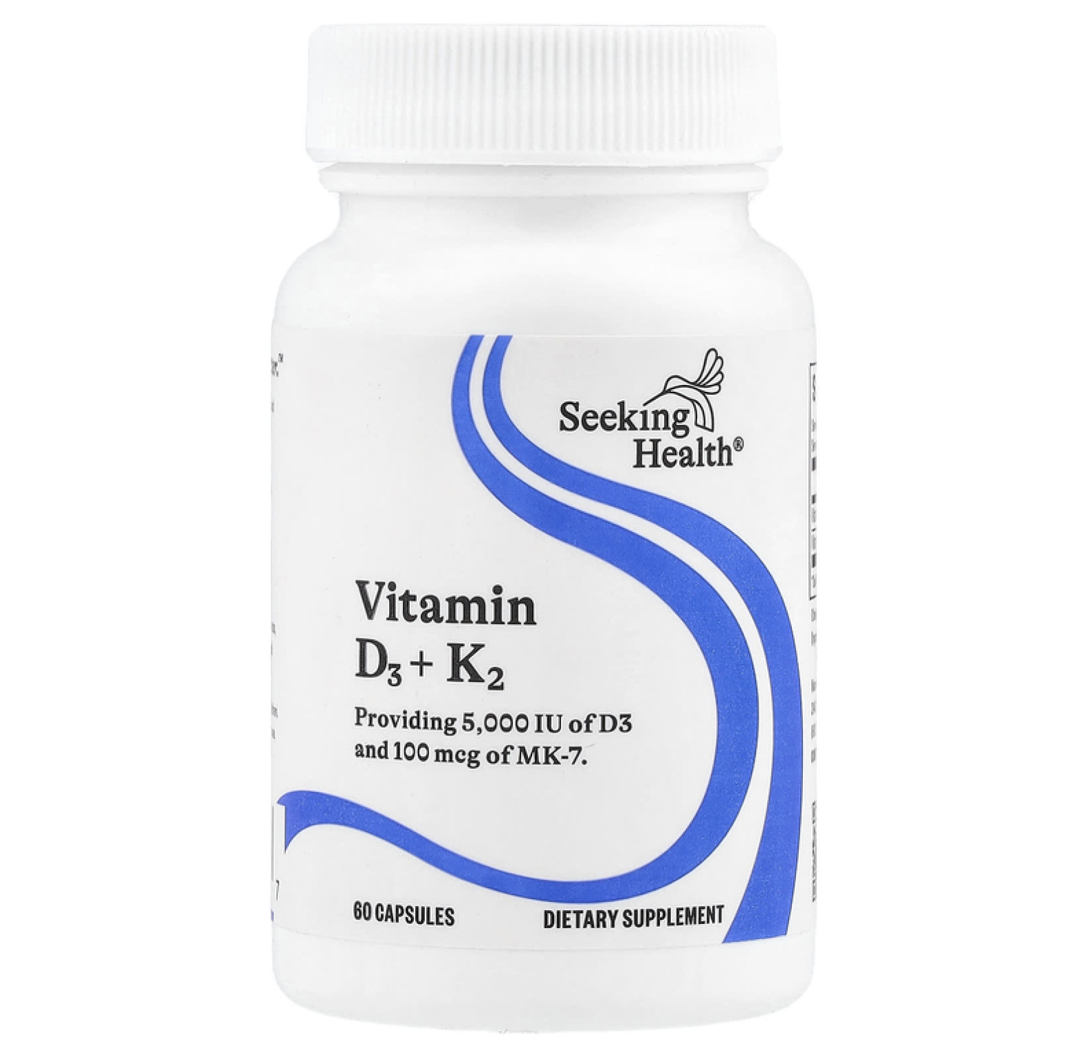 Seeking Health, Витамин D3 + K2, 60 вегетарианских капсул
