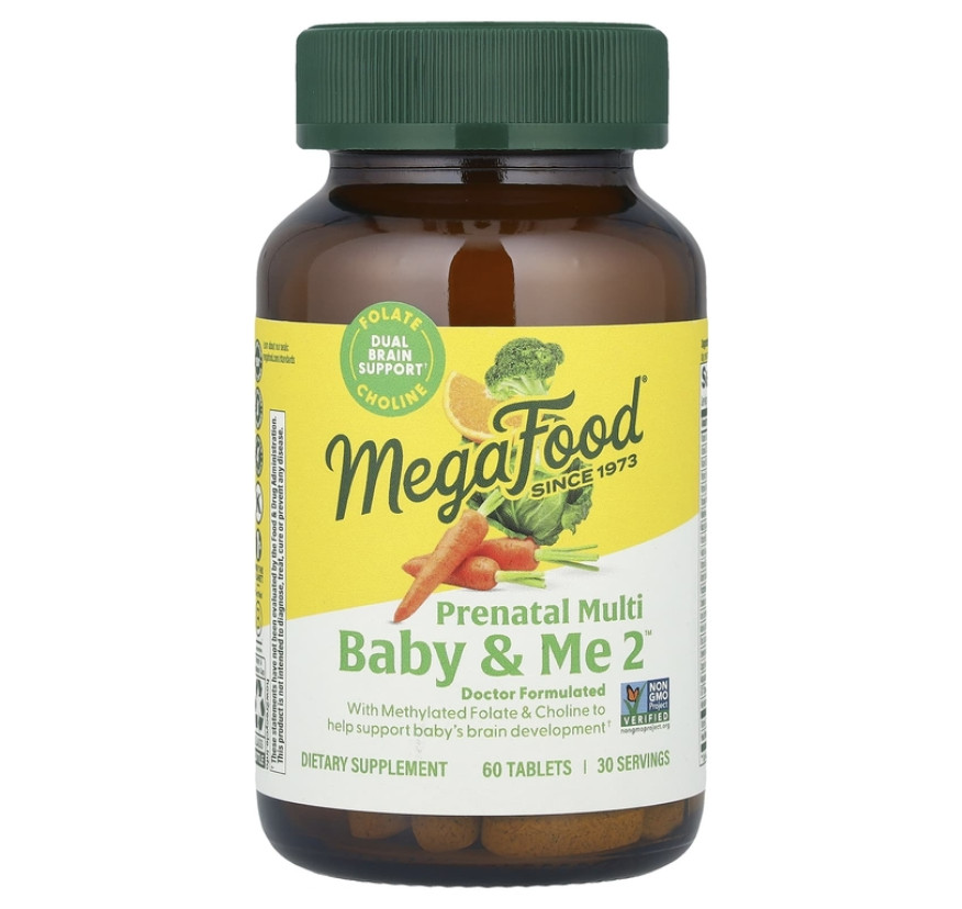 MegaFood, Baby & Me 2, витамины для беременных, 60 таблеток
