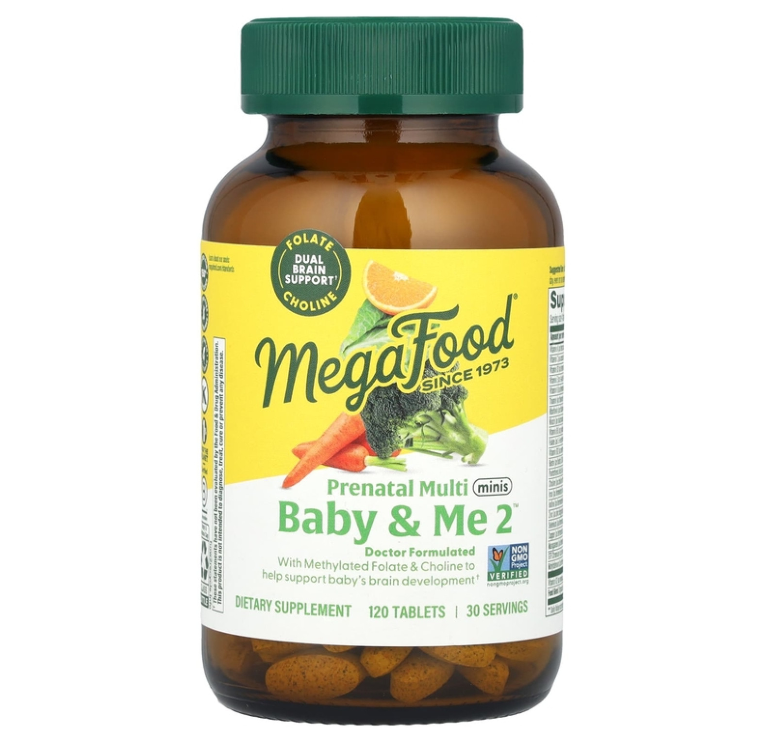 MegaFood, Baby & Me 2, мультивитамины для беременных, 120 таблеток
