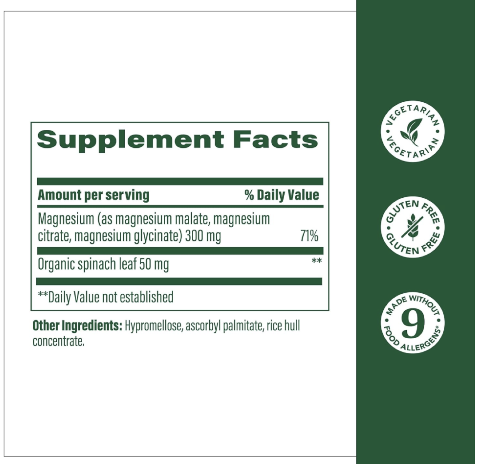 MegaFood, Магний, 300 мг, 60 капсул