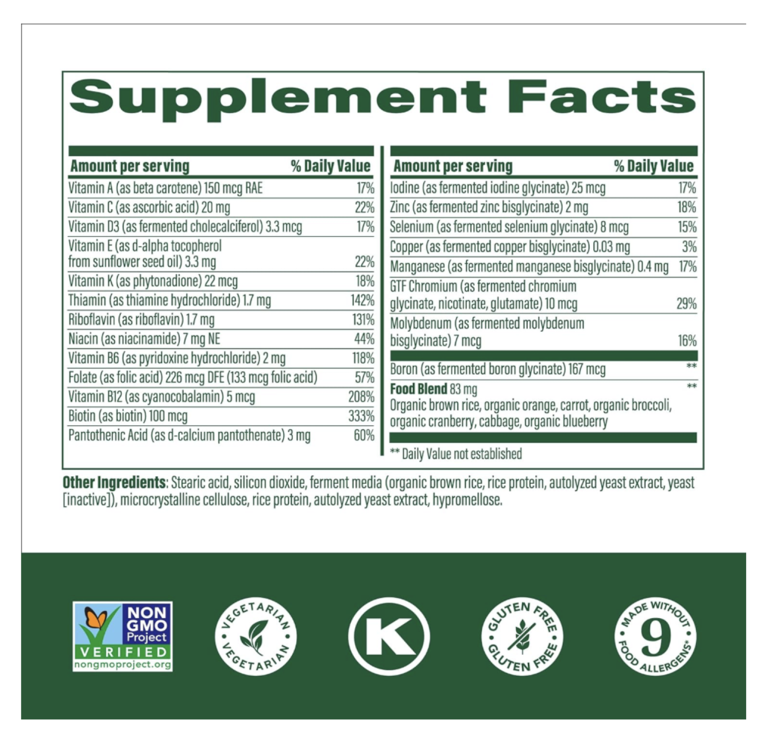 MegaFood, Kids One Daily, витамины для детей, 60 таблеток