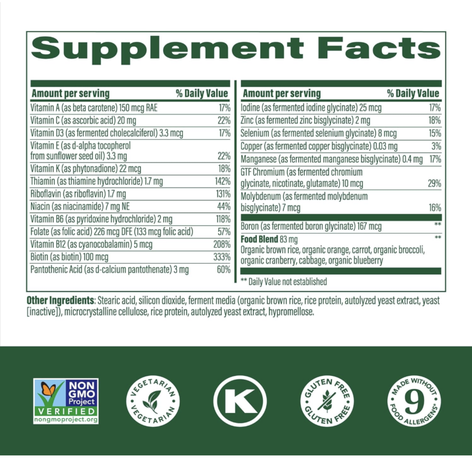 MegaFood, One Daily, для детей, 30 таблеток