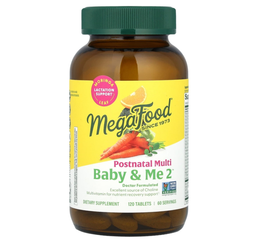 MegaFood, Baby & Me 2, мультивитамины для послеродового периода, 120 таблеток