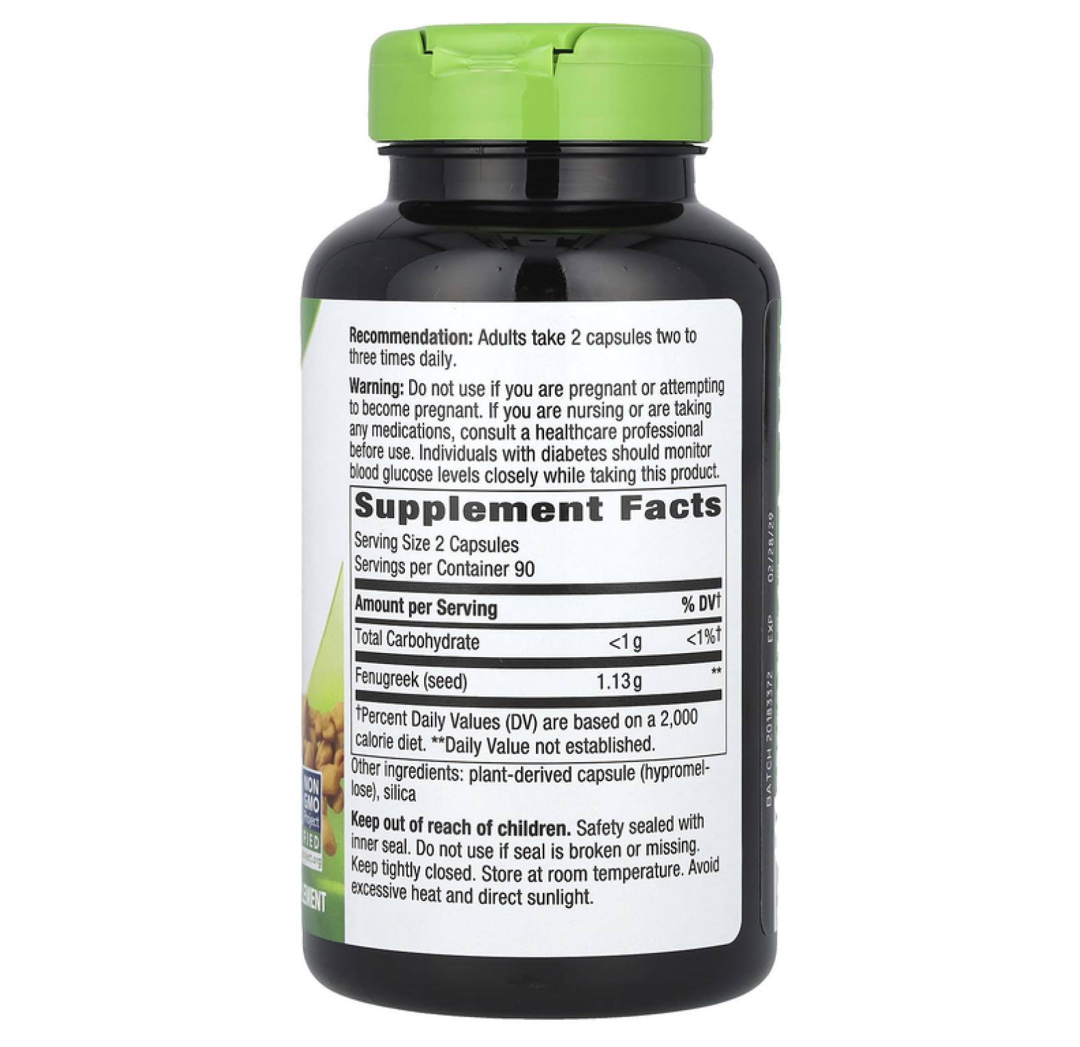 Nature's Way, семена пажитника, 1220 мг, 180 веганских капсул