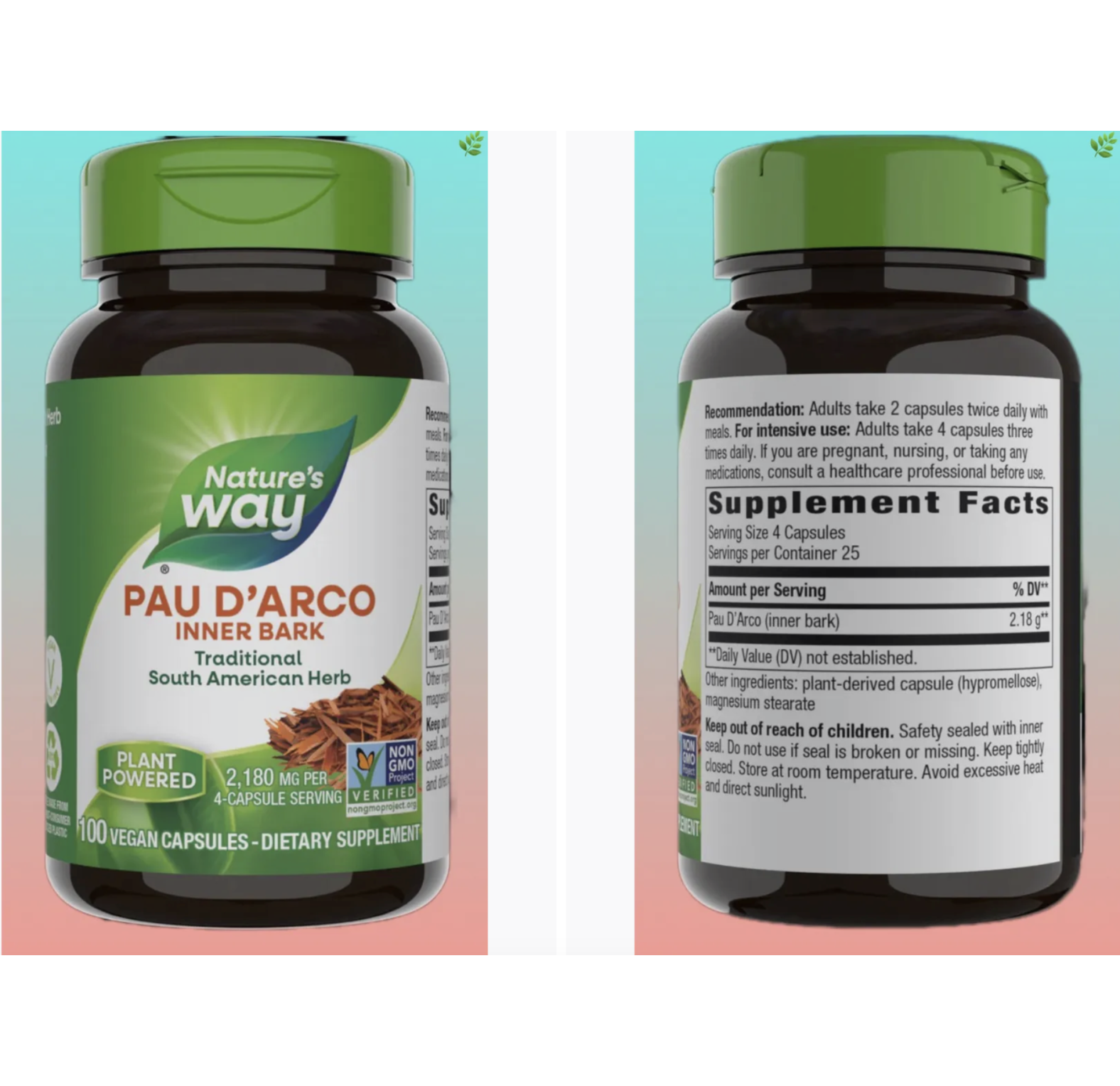 Nature's Way, кора муравьиного дерева, 545 мг, 100 веганских капсул