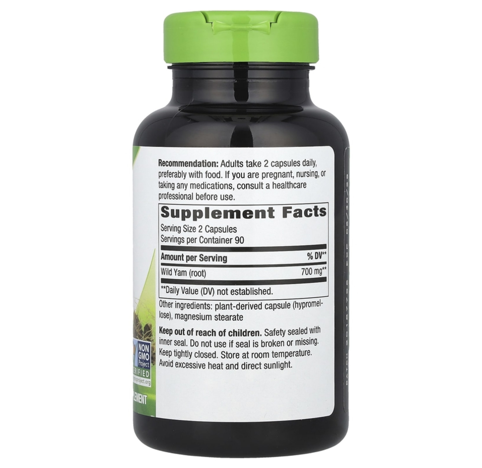 Nature's Way, корень дикого ямса, 425 мг, 180 веганских капсул