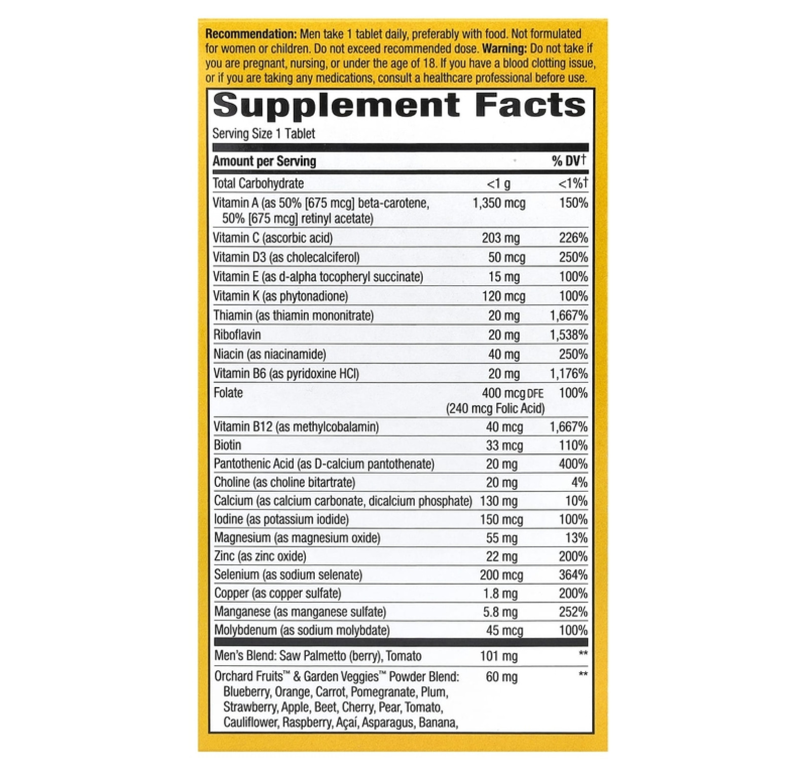 Nature's Way, Alive! суперэффективные, комплексные мультивитамины для мужчин, 60 таблеток