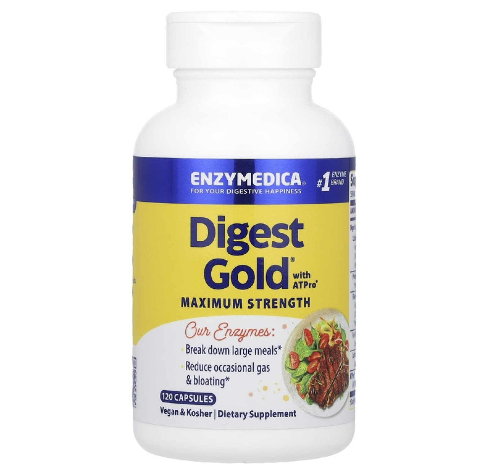 Enzymedica, Digest Gold с ATPro, добавка с пищеварительными ферментами, 120 капсул