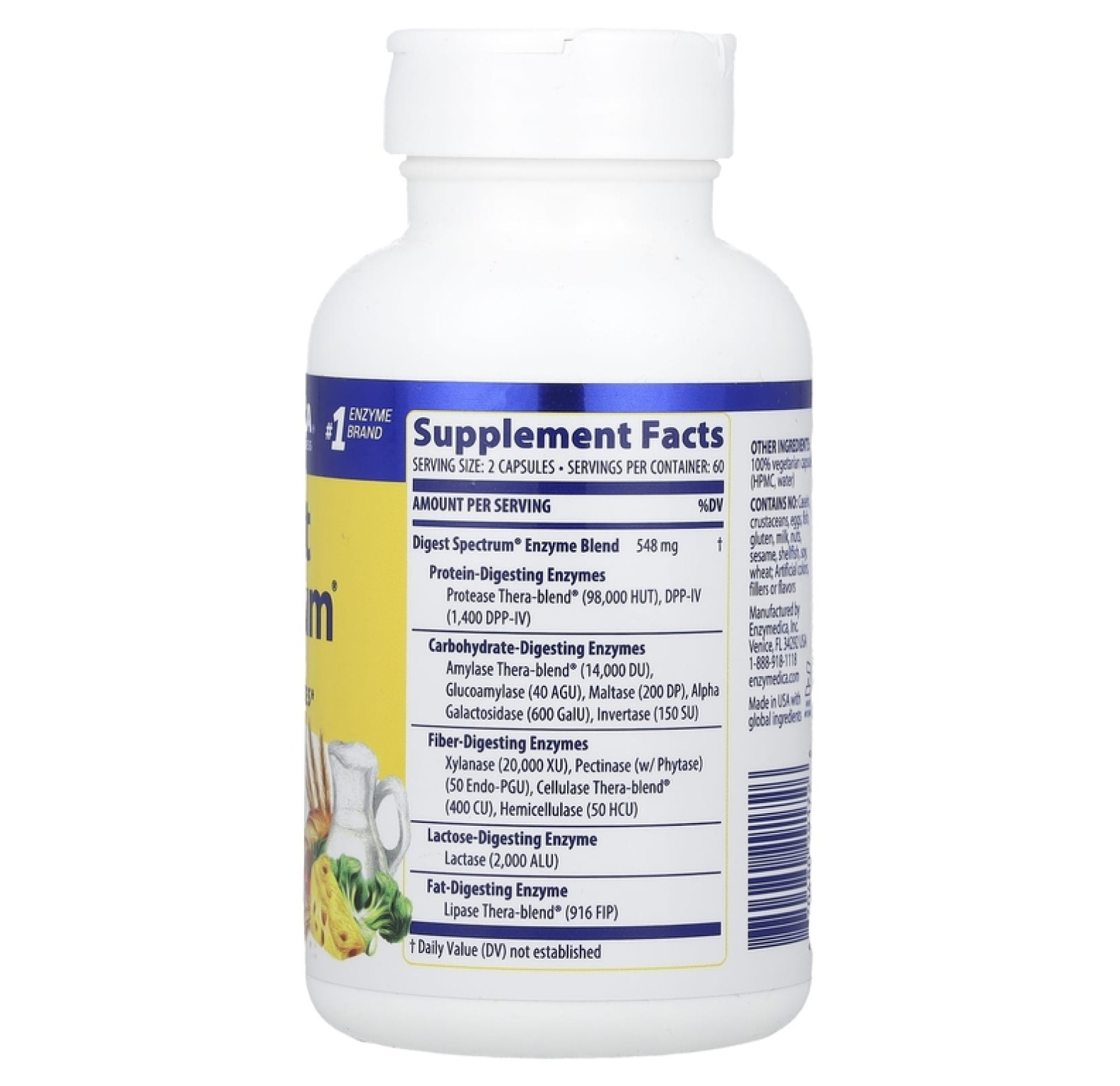 Enzymedica, Спектр пищеварения, 120 капсул