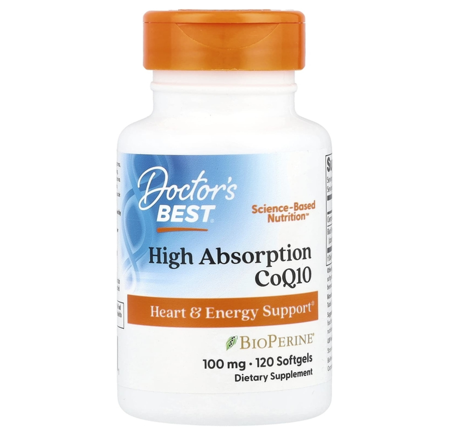 Doctor's Best, коэнзим Q10 с высокой степенью всасывания с BioPerine, 100 мг, 120 капсул