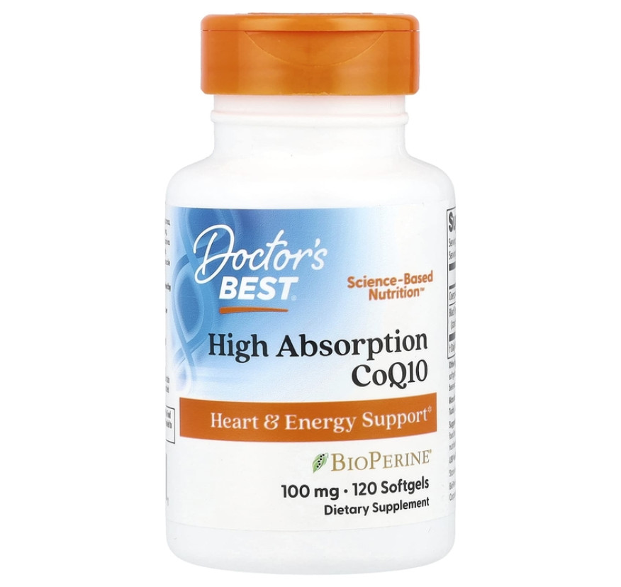 Doctor's Best, коэнзим Q10 с высокой степенью всасывания с BioPerine, 100 мг, 120 капсул