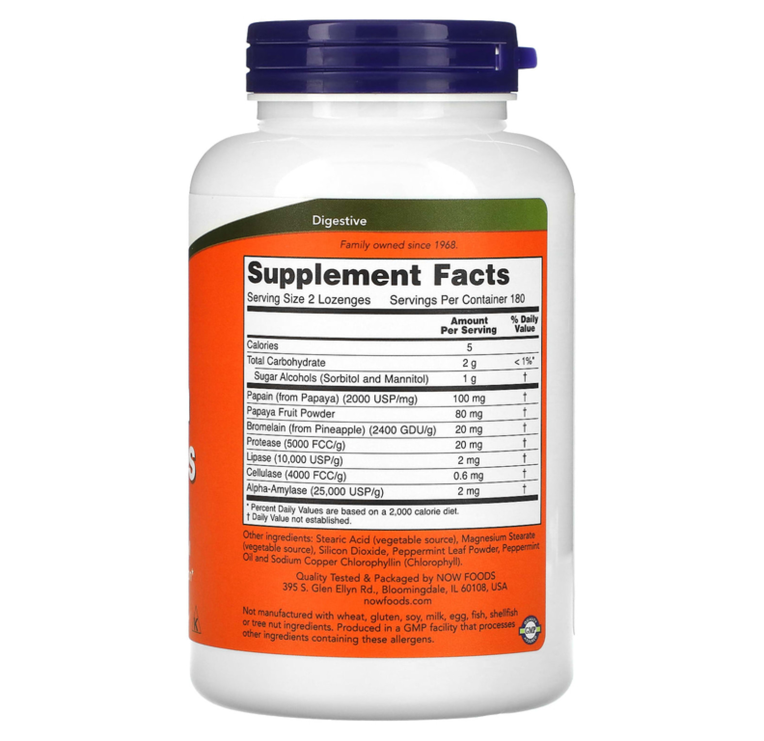 NOW Foods, жевательные ферменты папайи, 360 пастилок