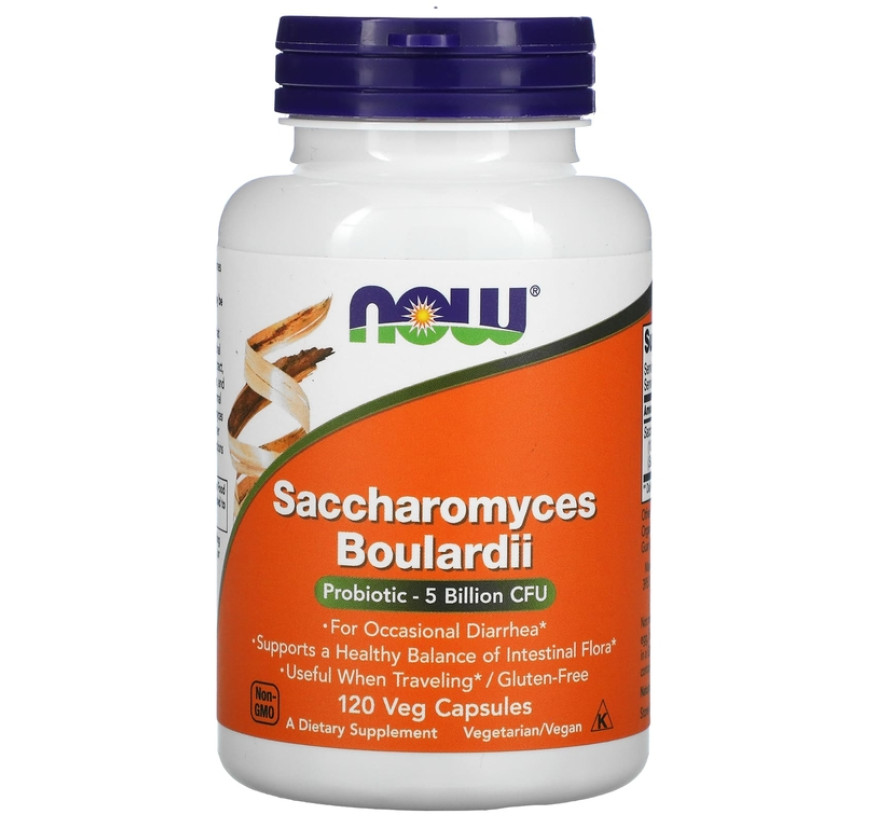 NOW Foods, Сахаромицеты Буларди, 5 млрд КОЕ, 120 вегетарианских капсул