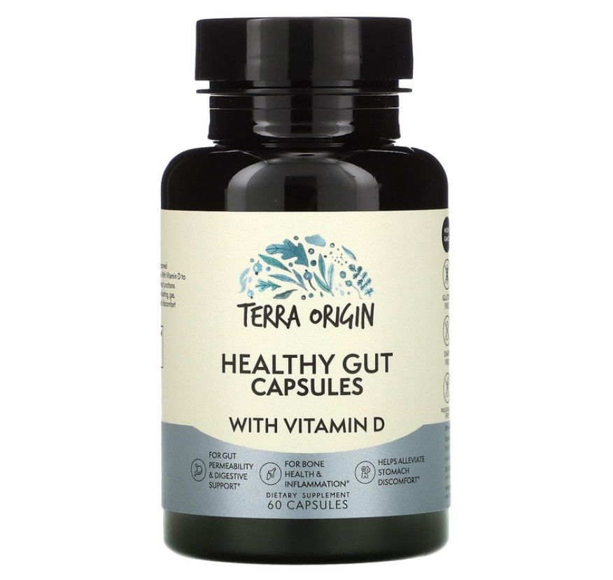 Terra Origin, капсулы для здоровья кишечника с витамином D, 60 капсул