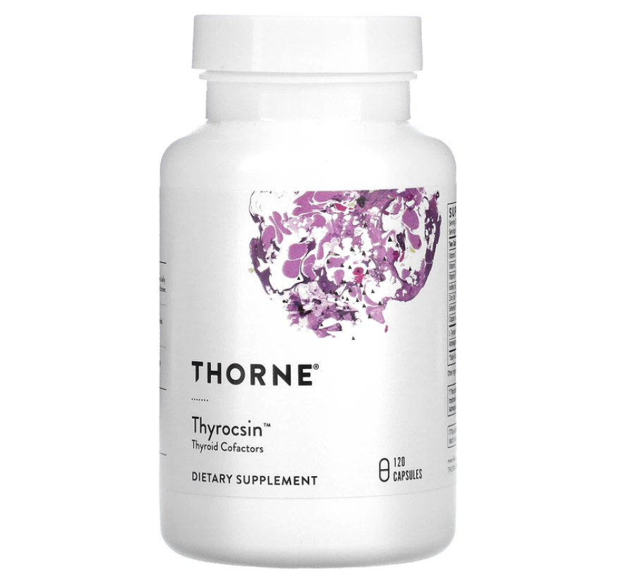 Thorne, Thyrocsin, кофакторы для щитовидной железы, 120 капсул