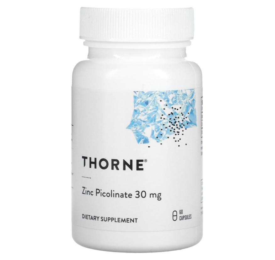 Thorne, пиколинат цинка, 30 мг, 60 капсул