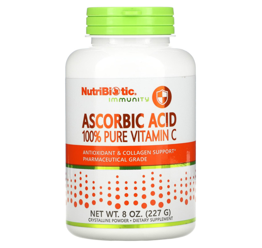 NutriBiotic, Аскорбиновая кислота, 100 % чистый витамин С, кристаллический порошок, 227 г (8 унций)