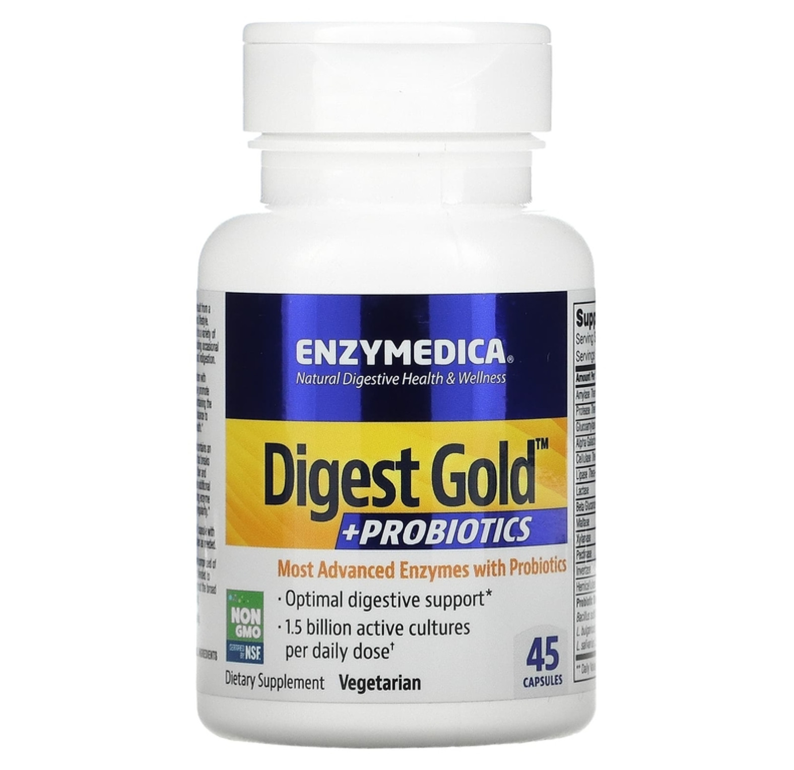 Enzymedica, Digest Gold + пробиотики, 45 капсул