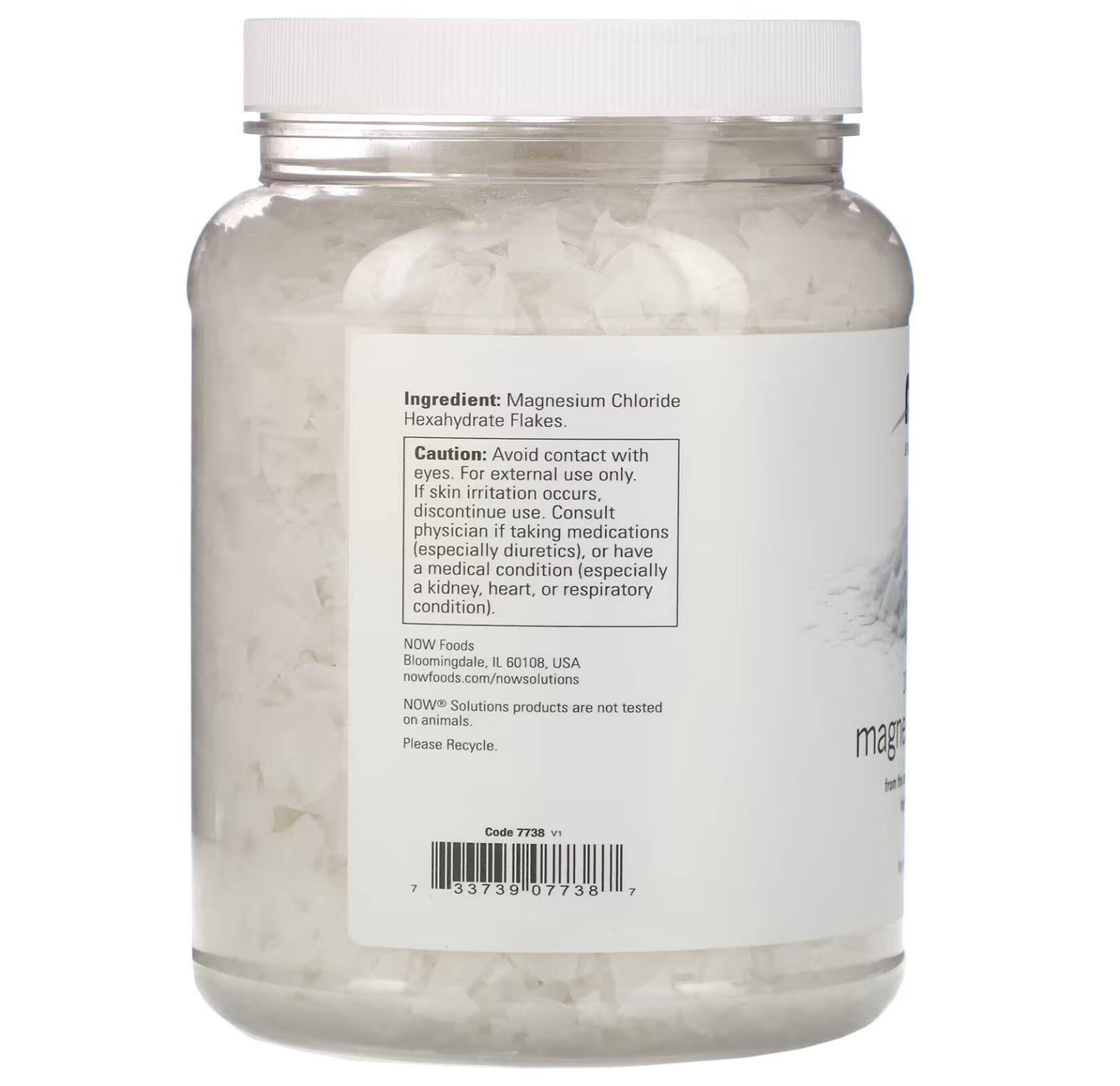 NOW Foods, Solutions, магниевые хлопья, 100 % чистоты, 1531 г (3,37 фунта)