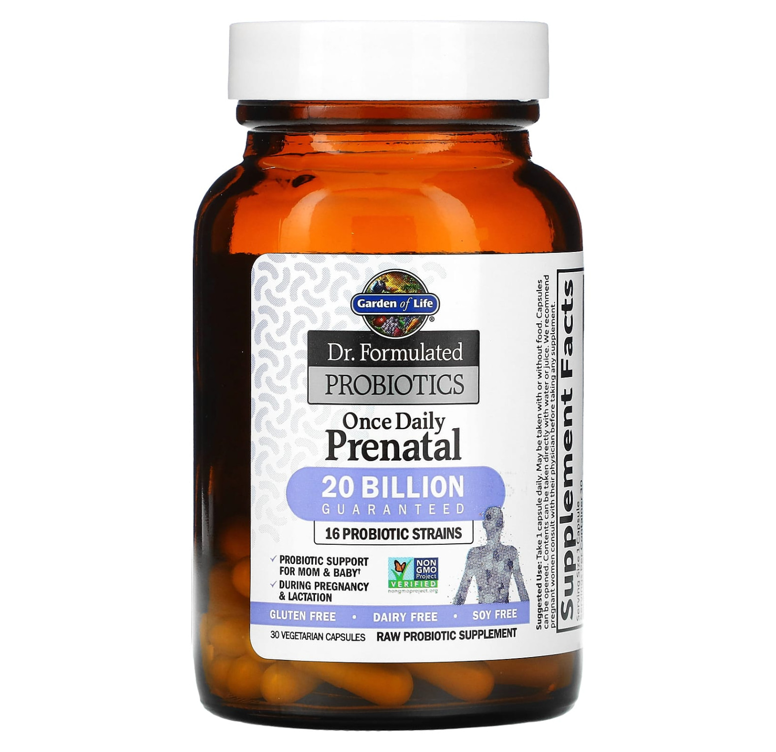 Garden of Life, Dr. Formulated Probiotics, пробиотики, одна таблетка в день во время беременности, 30 вегетарианских капсул