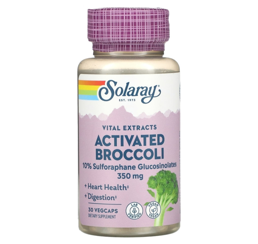 Solaray, активированный экстракт семян брокколи, 350 мг, 30 вегетарианских капсул